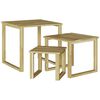 vidaXL asztal 3 db Term&eacute;szetes 50,5 x 50 x 46 cm Impregn&aacute;lt fenyőfa