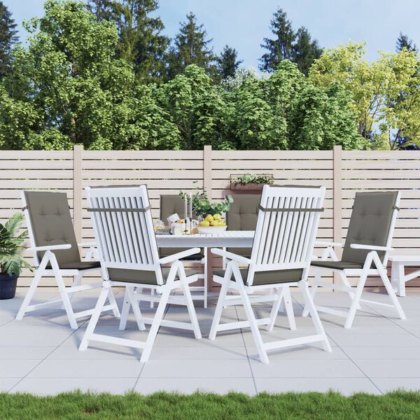 vidaXL 6 db sötétszürke szövet magas háttámlájú székpárna 120x50x4 cm