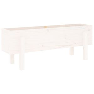 vidaXL feh&eacute;r t&ouml;m&ouml;r fenyőfa kerti magas&aacute;gy&aacute;s 101 x 30 x 38 cm
