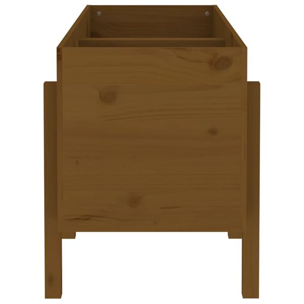 vidaXL m&eacute;zbarna t&ouml;m&ouml;r fenyőfa kerti magas&aacute;gy&aacute;s 121 x 50 x 57 cm