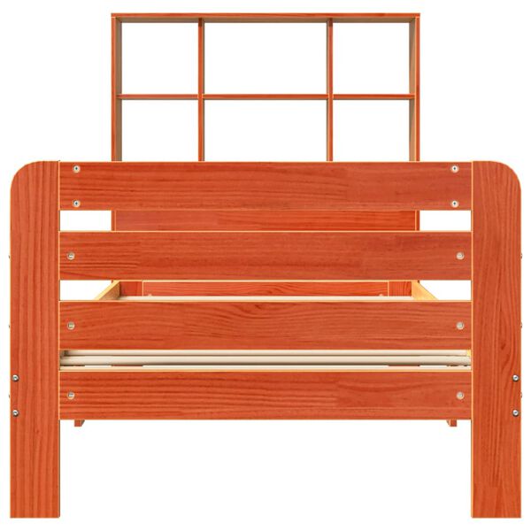 vidaXL viaszbarna t&ouml;m&ouml;r fenyőfa &aacute;gy matrac n&eacute;lk&uuml;l 90 x 190 cm