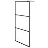 vidaXL fekete zuhanyfal &aacute;tl&aacute;tsz&oacute; ESG &uuml;veggel 90 x 195 cm