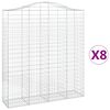 vidaXL 8 db íves horganyzott vas gabion kosár 200x50x220/240 cm