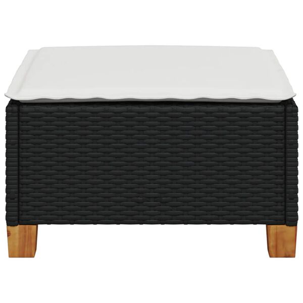 vidaXL fekete polyrattan kerti szék párnával 63,5 x 56 x 32 cm