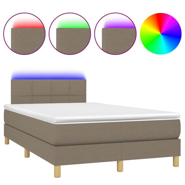 vidaXL t&oacute;psz&iacute;nű sz&ouml;vet rug&oacute;s &eacute;s LED-es &aacute;gy matraccal 120x190cm