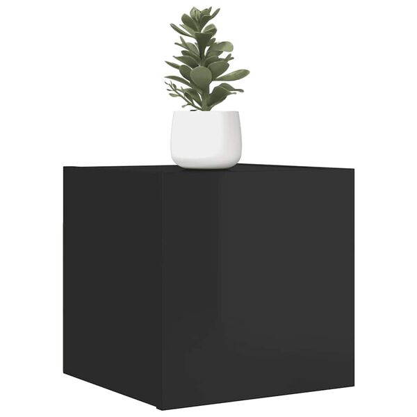 vidaXL 2 db magasf&eacute;nyű fekete falra szerelhető TV-szekr&eacute;ny