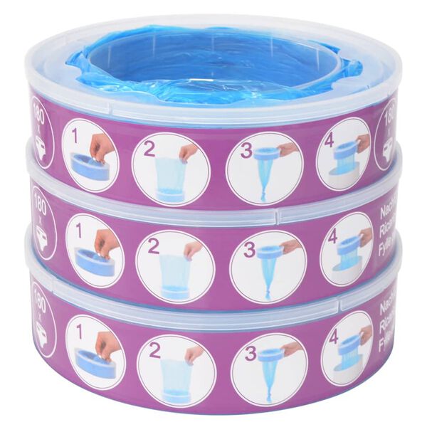 vidaXL 3 darabos Angelcare Diaper Genie pelenkakuka ut&aacute;nt&ouml;ltő kazetta