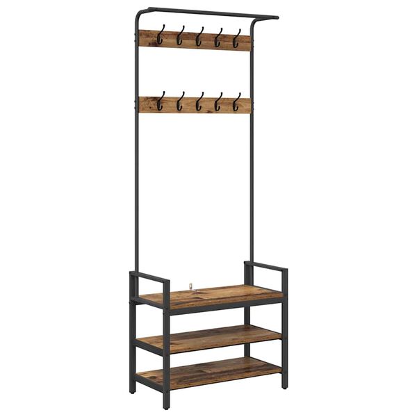 vidaXL Kab&aacute;thorog polcokkal t&aacute;rol&oacute;val &Ouml;reg fa 75 x 34 x 184 cm Faanyag