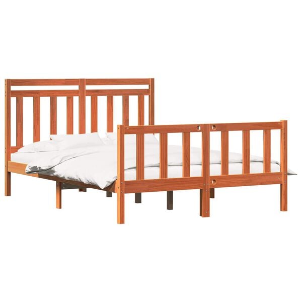 vidaXL Ágykeret 2 pcs Faggyú barna 150 x 200 cm Tömör fenyőfa