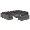 vidaXL 12 r&eacute;szes sz&uuml;rke polyrattan kerti &uuml;lőgarnit&uacute;ra p&aacute;rn&aacute;kkal