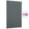 vidaXL 36 db antracitsz&uuml;rke horganyzott ac&eacute;l tetőpanel 60x36 cm