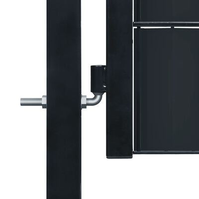vidaXL antracitszürke PVC és acél kerítéskapu 100 x 124 cm