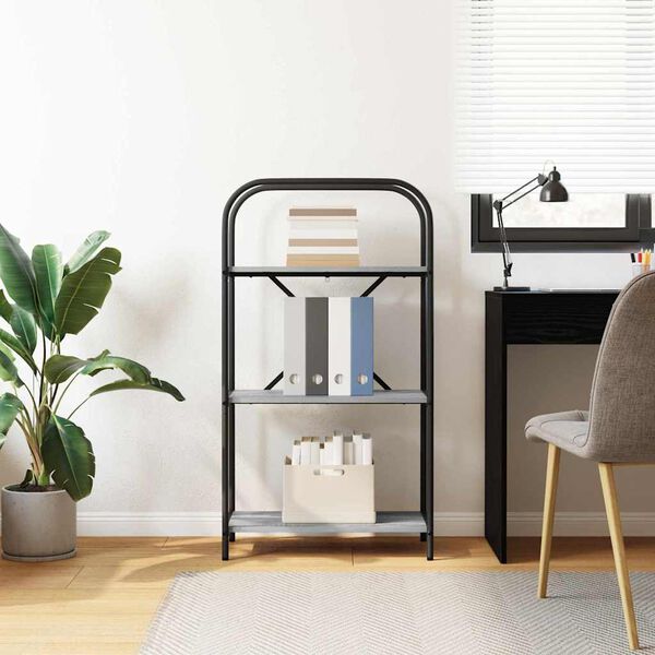 vidaXL K&ouml;nyvespolc Sz&uuml;rke Sonoma 60 x 30 x 109 cm Faanyag