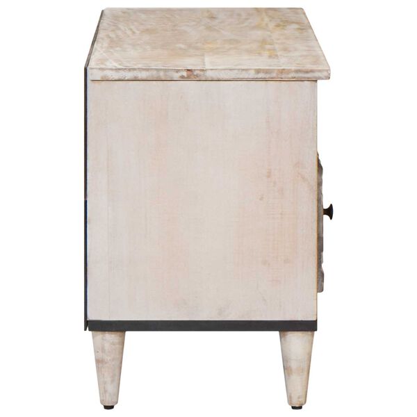 vidaXL TV szekr&eacute;ny fi&oacute;kkal Feh&eacute;r 100 x 33,5 x 46 cm T&ouml;m&ouml;r Mang&oacute;f&aacute;t