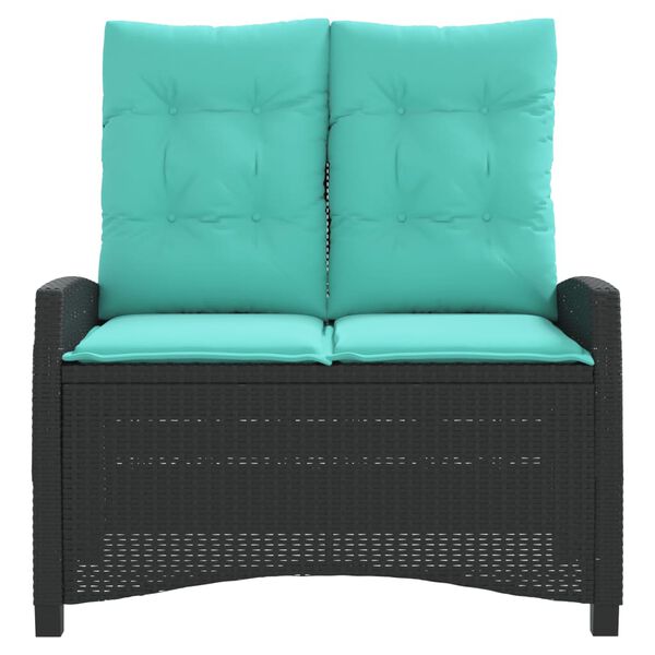 vidaXL fekete polyrattan d&ouml;nthető kerti pad p&aacute;rn&aacute;val