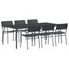 vidaXL &Eacute;tkezőgarnit&uacute;ra 7 db Antracit 200 x 100 x 72 cm Ac&eacute;l