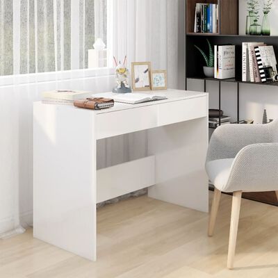 vidaXL magasfényű fehér forgácslap íróasztal 101 x 50 x 76,5 cm