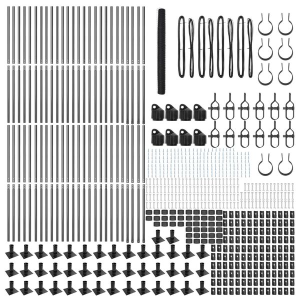 vidaXL Ker&iacute;t&eacute;soszlop Sz&uuml;rke 100 x 1,4 m (50 mm h&aacute;l&oacute;) Ac&eacute;l &eacute;s PVC