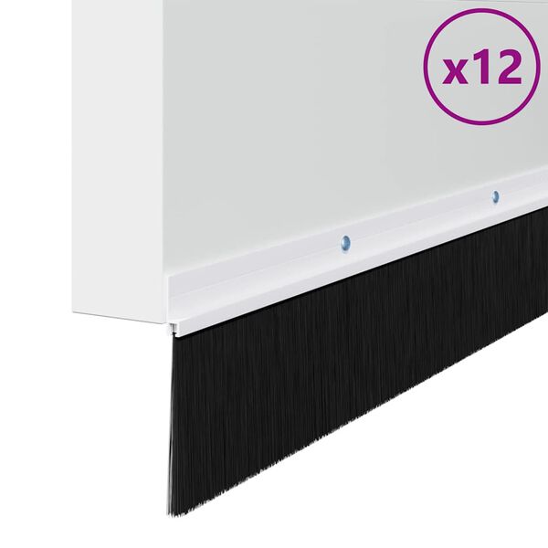 vidaXL Csavaros Ajt&oacute; Kefe Z&aacute;r 12 pcs Feh&eacute;r 100 cm Alum&iacute;nium &ouml;tv&ouml;zet