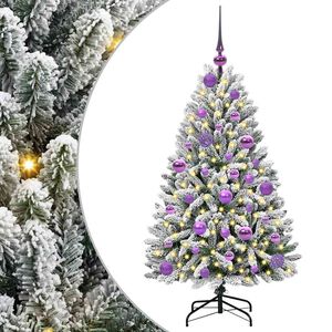 vidaXL Mű kar&aacute;csonyfa 120 cm 150 LED Meleg feh&eacute;r PVC &eacute;s Ac&eacute;l