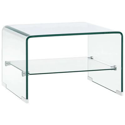 vidaXL átlátszó edzett üveg dohányzóasztal 50 x 45 x 33 cm