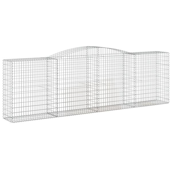 vidaXL 7 db íves horganyzott vas gabion kosár 400x50x120/140 cm