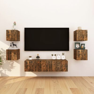 vidaXL füstös tölgy színű fali TV-szekrény 30,5 x 30 x 30 cm