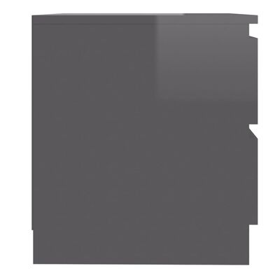 vidaXL magasfényű szürke forgácslap éjjeliszekrény 50 x 39 x 43,5 cm
