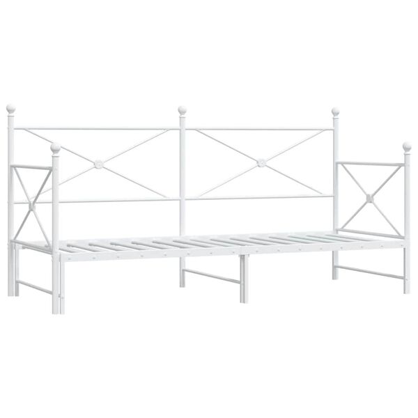 vidaXL Daybed with Trundle without Mattress White 80x200 cm ac&eacute;l