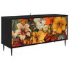 vidaXL TV szekr&eacute;ny GENNEP 102 x 33 x 51 cm Fekete T&ouml;lgy Szerelt Fa