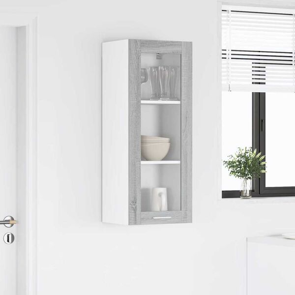 vidaXL F&uuml;ggő szekr&eacute;ny t&aacute;rol&oacute;val Sz&uuml;rke Sonoma 40 x 31 x 100 cm Faanyag