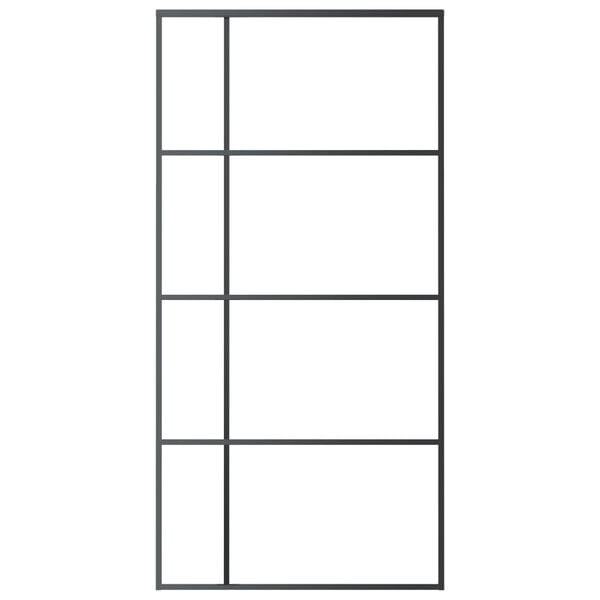 vidaXL fekete matt ESG &uuml;veg &eacute;s alum&iacute;nium tol&oacute;ajt&oacute; 102,5x205 cm