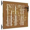 vidaXL bambuszmint&aacute;s corten ac&eacute;l kerti kapu 85 x 75 cm