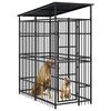 vidaXL ac&eacute;l k&uuml;lt&eacute;ri kutyakennel tetővel 1,84 m&sup2;
