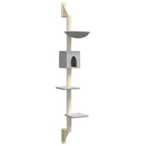 vidaXL vil&aacute;gossz&uuml;rke falra szerelhető kapar&oacute;fa 187 cm