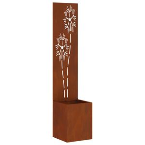 vidaXL Kertv&eacute;dő v&aacute;szon Rozsd&aacute;s 32 x 32 x 150 cm időj&aacute;r&aacute;s&aacute;ll&oacute; ac&eacute;l