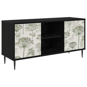 vidaXL TV szekr&eacute;ny GOTHA 102 x 33 x 51 cm Fekete T&ouml;lgy Szerelt Fa