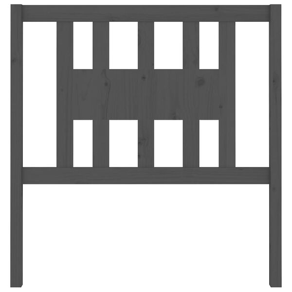 vidaXL szürke tömör fenyőfa fejtámla 106 x 4 x 100 cm