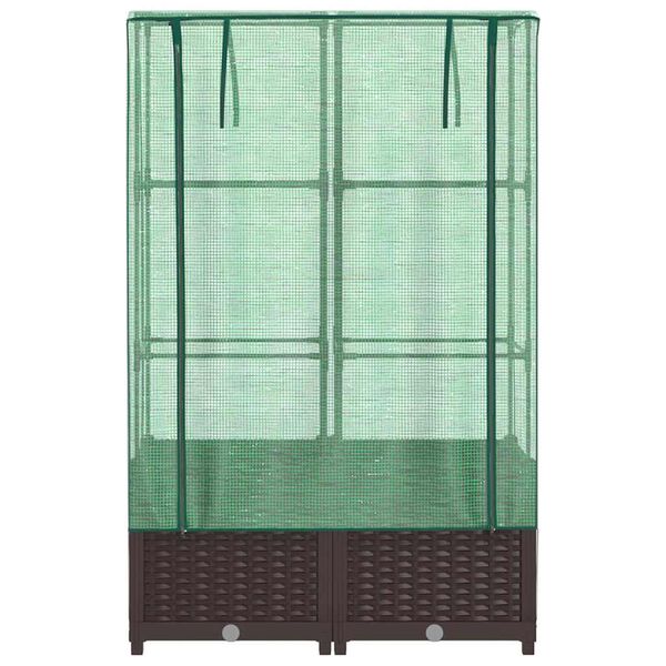 vidaXL rattan megjelen&eacute;sű magas&aacute;gy&aacute;s melegh&aacute;ztakar&oacute;val 80x40x138 cm