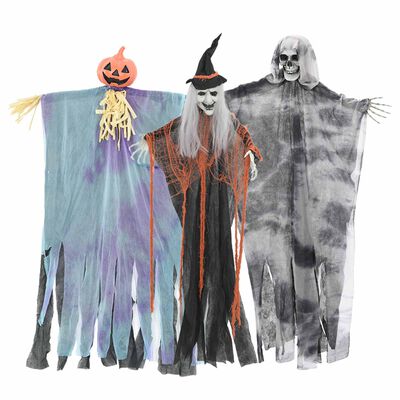Függő Halloween-szellemek 3 db többszínű 61 x 97 cm