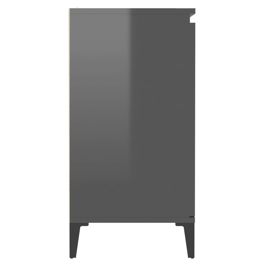 vidaXL magasfényű szürke forgácslap tálalószekrény 60 x 35 x 70 cm