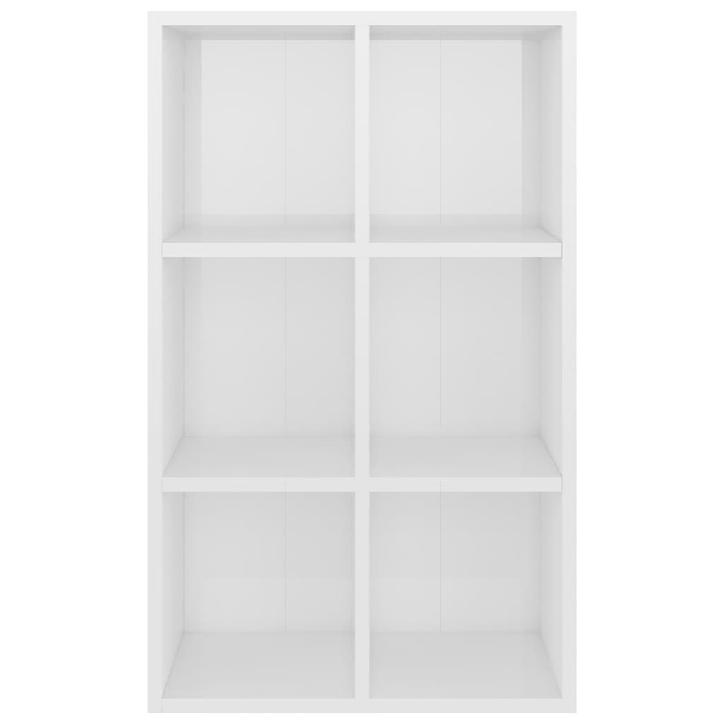 vidaXL magasfényű fehér szerelt fa könyv-/tálalószekrény 66x30x98 cm
