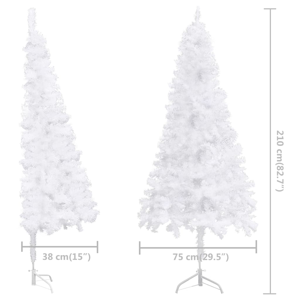 vidaXL fehér PVC megvilágított sarok műkarácsonyfa 210 cm
