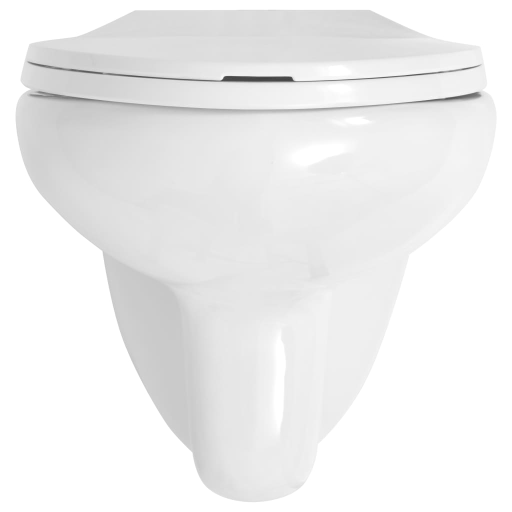 vidaXL fehér fali kerámia WC lágyan csukódó fedéllel