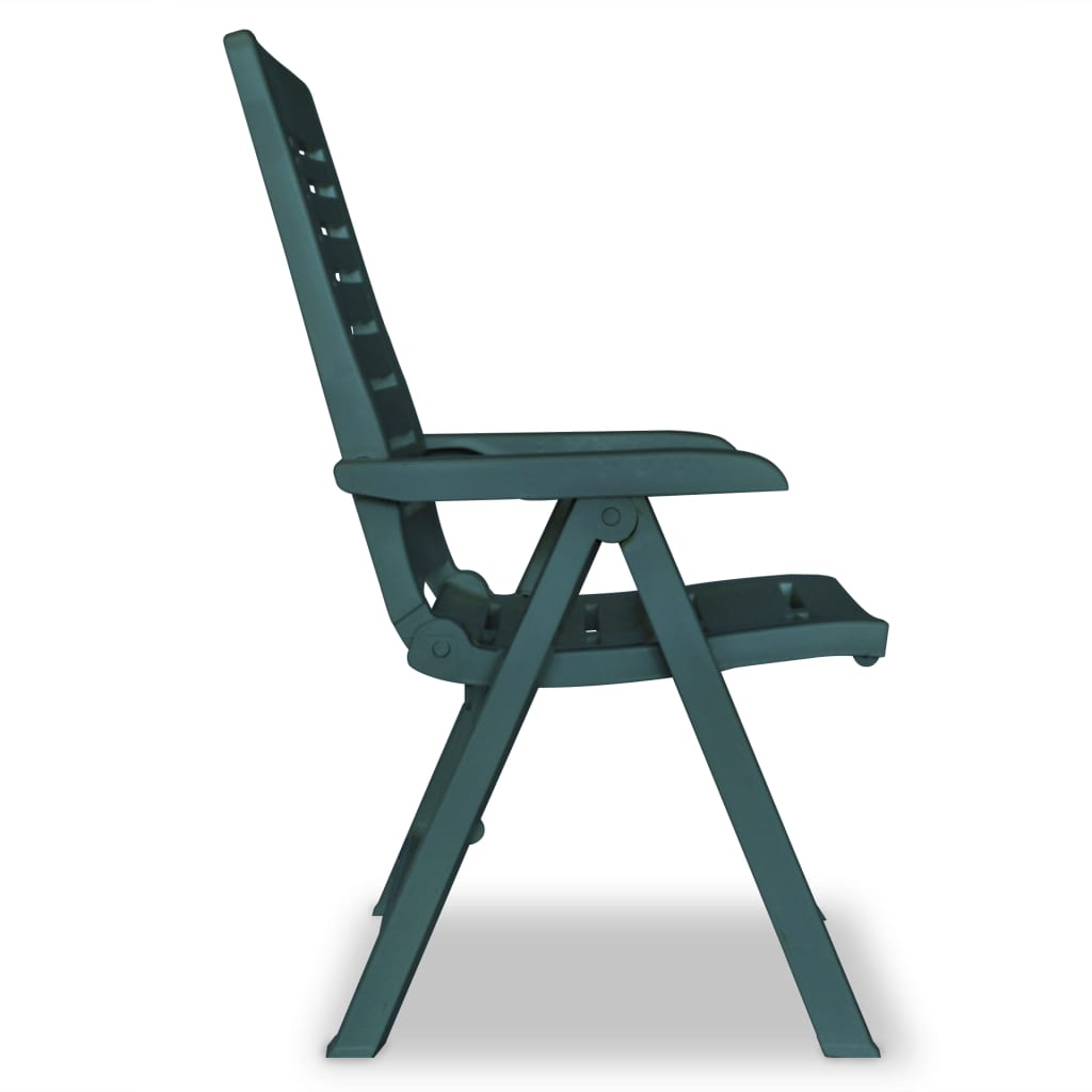 vidaXL 2 db zöld dönthető műanyag kerti szék