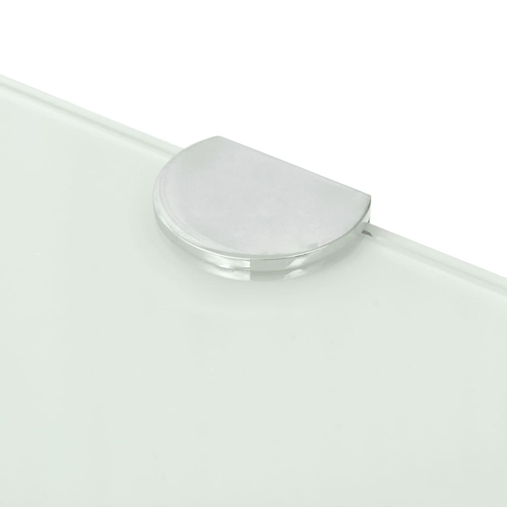 vidaXL Fehér üveg sarokpolc króm tartóval 25x25 cm