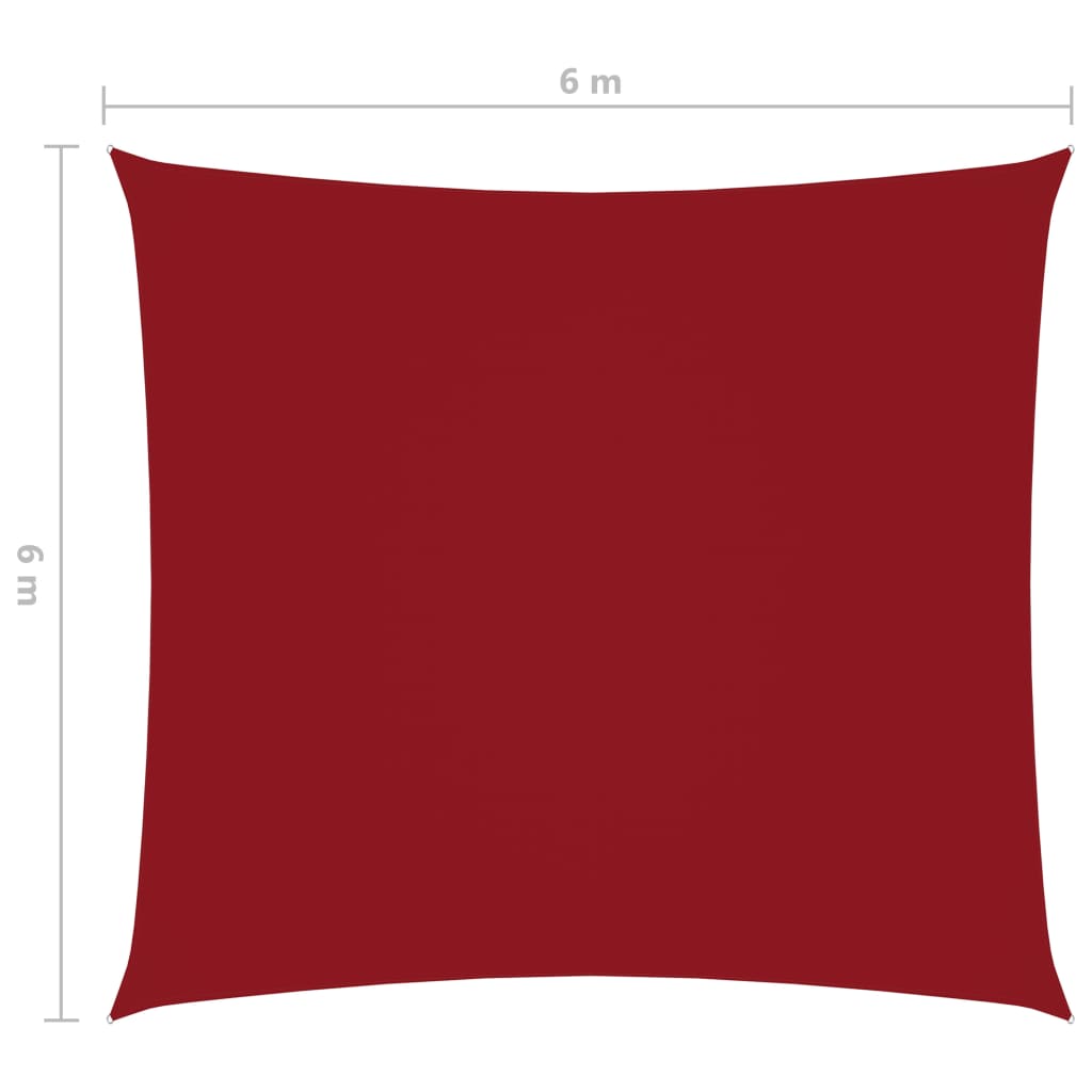 vidaXL piros négyzet alakú oxford-szövet napvitorla 6 x 6 m