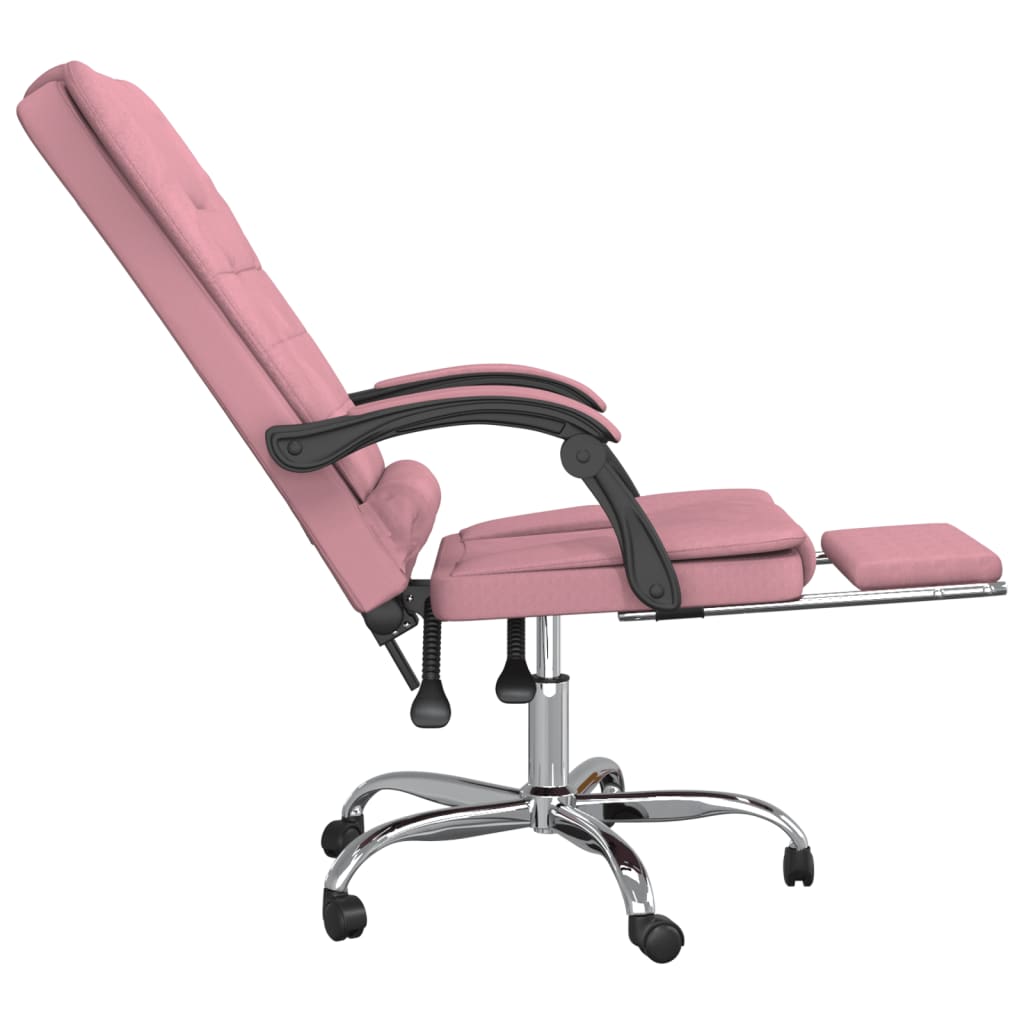 vidaXL rózsaszín bársony dönthető irodai masszázsszék