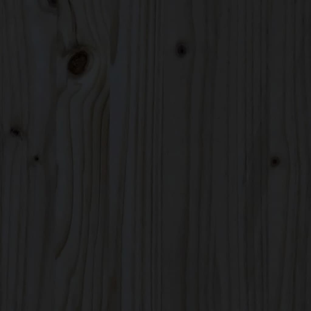 vidaXL fekete tömör fenyőfa emeletes ágy 90x190 cm