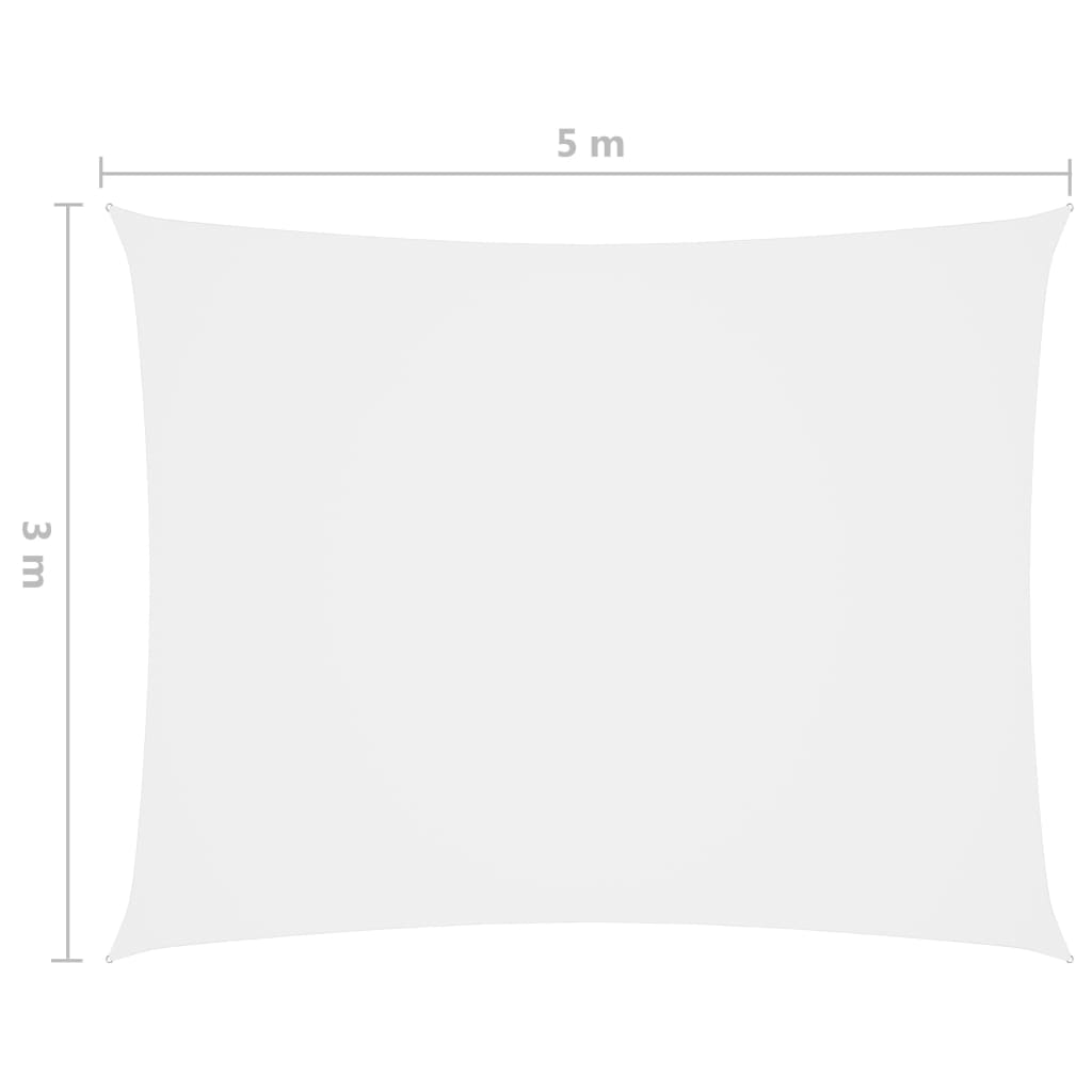 vidaXL fehér téglalap alakú oxford-szövet napvitorla 3 x 5 m